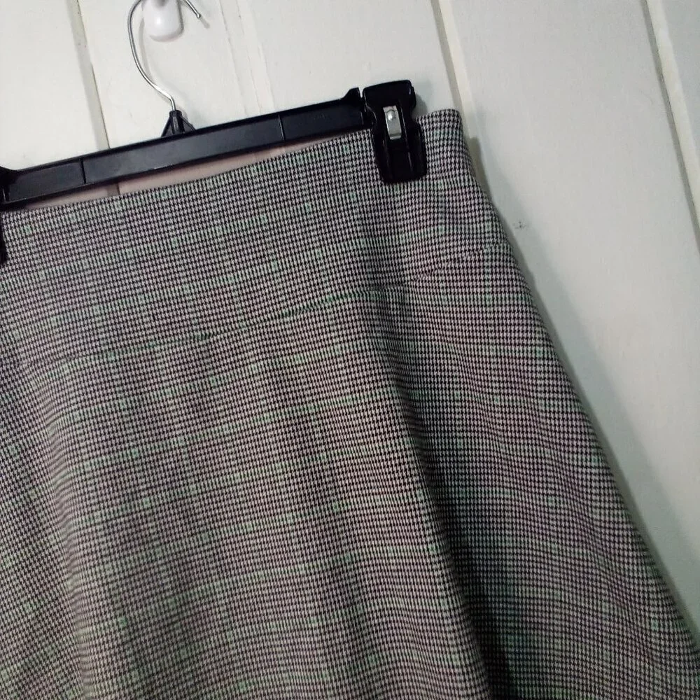 Loft Skirt Women XS A-Line Short Plaid Classic Black Green